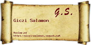 Giczi Salamon névjegykártya